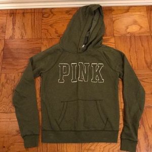 Victoria’s Secret PINK Olive Green Hoodie EUC SZ S